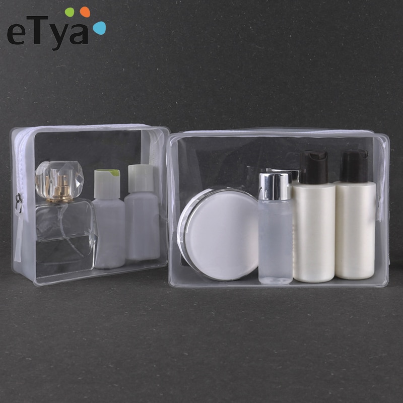 ETya, nueva bolsa de cosméticos transparente, bolsa de maquillaje portátil con cremallera, neceser de viaje para hombre y mujer, bolsa organizadora, Paquete Impermeable transparente