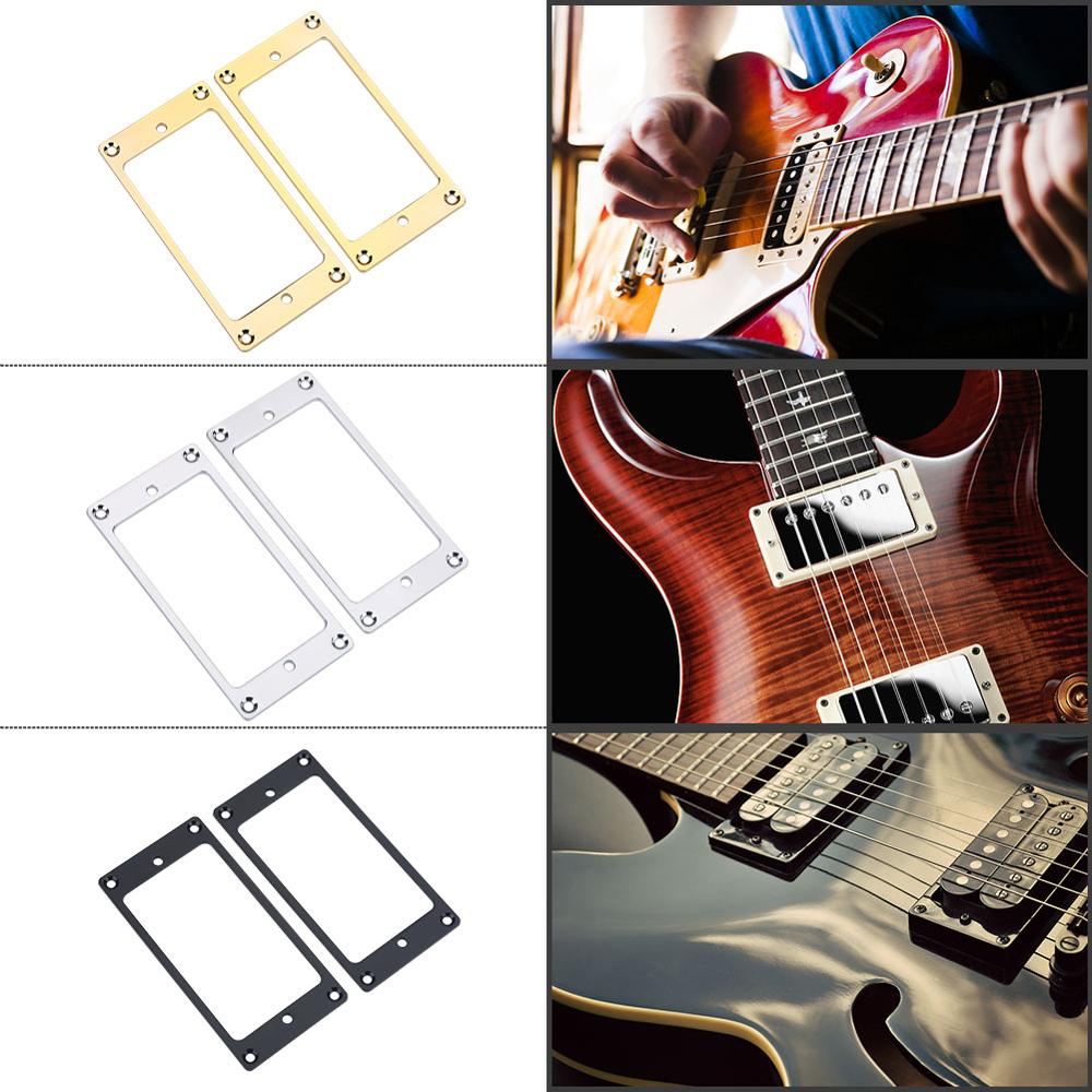 2 uds. De anillo de pastilla de guitarra eléctrica, Marco con anillos de montaje para pastilla Humbucker, de Metal dorado/plateado/Negro, 92mm x 46mm