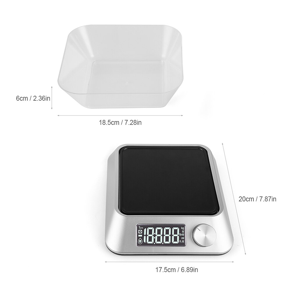 5kg/1g Food Scale with Bowl Digital Kitchen Scale LCD Backlight Electric Weighing Scale for Cooking Baking Food Weight Measuring