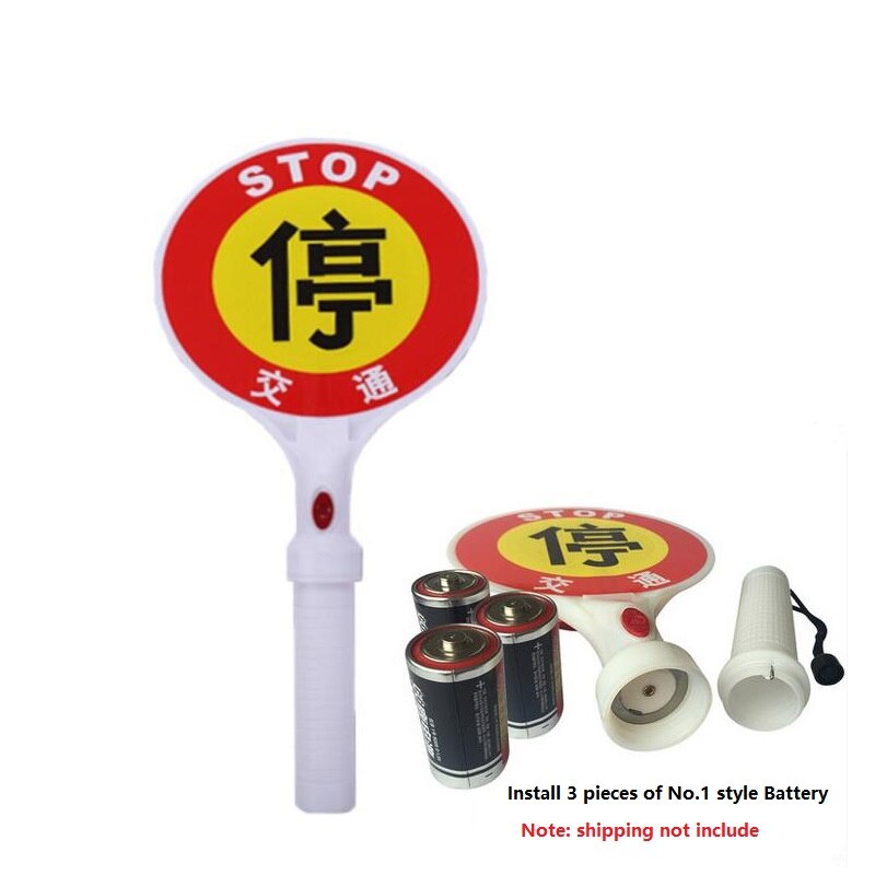 Holding Stop Sign Traffic Baton Warning Light Stop Warning Signs Road Traffic Diversion Flashing Safety Light