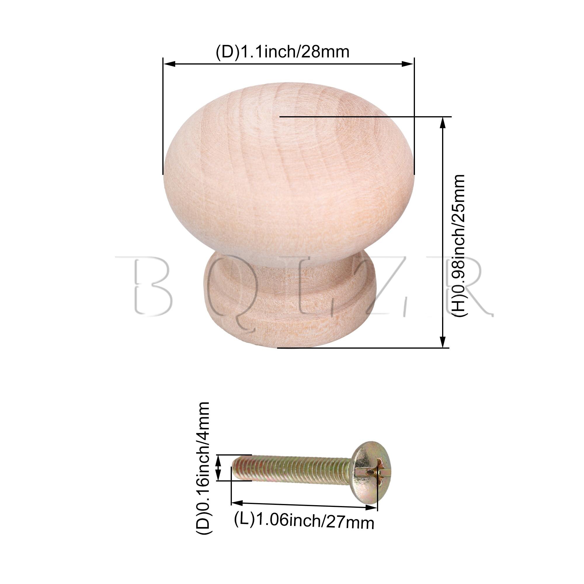 Bqlzr 28Mm Houten Handvat Ronde Kast Lade Knoppen Pulls Handvatten Set Van 10