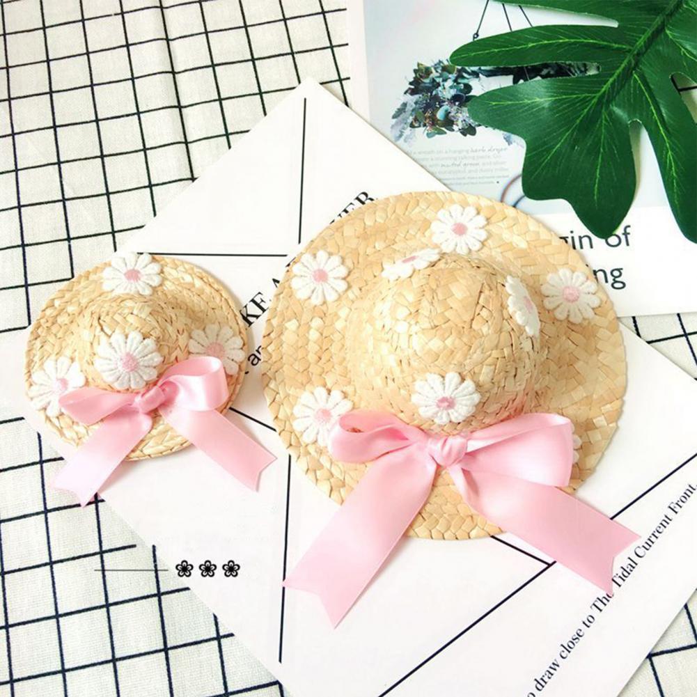 Cool Puppy Hat Sun Lace Ruffled Hem Adorable Straw Pet Photography Hats for Summer Dogs Caps Accessories Decor