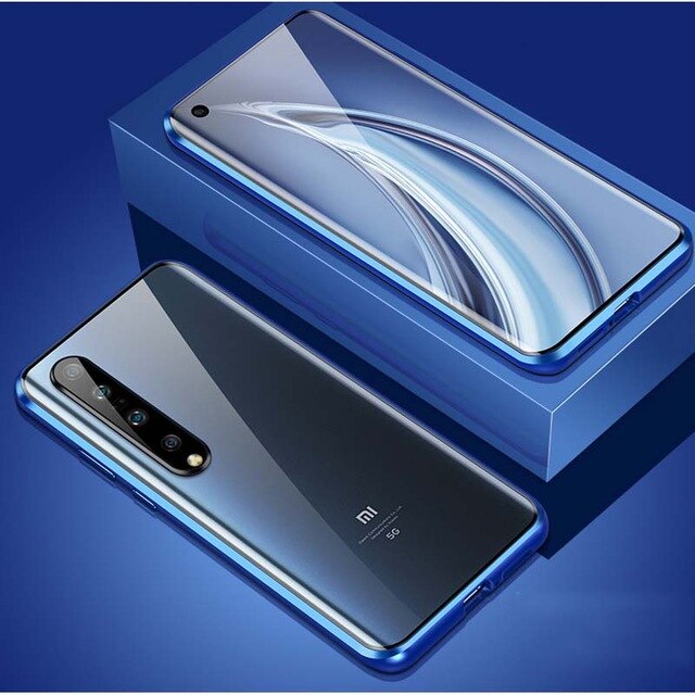 Tempered Glass Magnetic Case For Xiaomi Mi 10 Mi10 Pro 5G Global Case Flip Magnet Metal Cover For Xiomi Xiami Mi 10 Pro 10MI: Mi 10 Pro / Blue