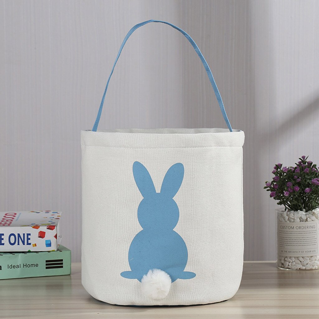 Pasen Ei Mand Konijn Bunny Gedrukt Canvas Carry Eieren Candy Bag Mar16