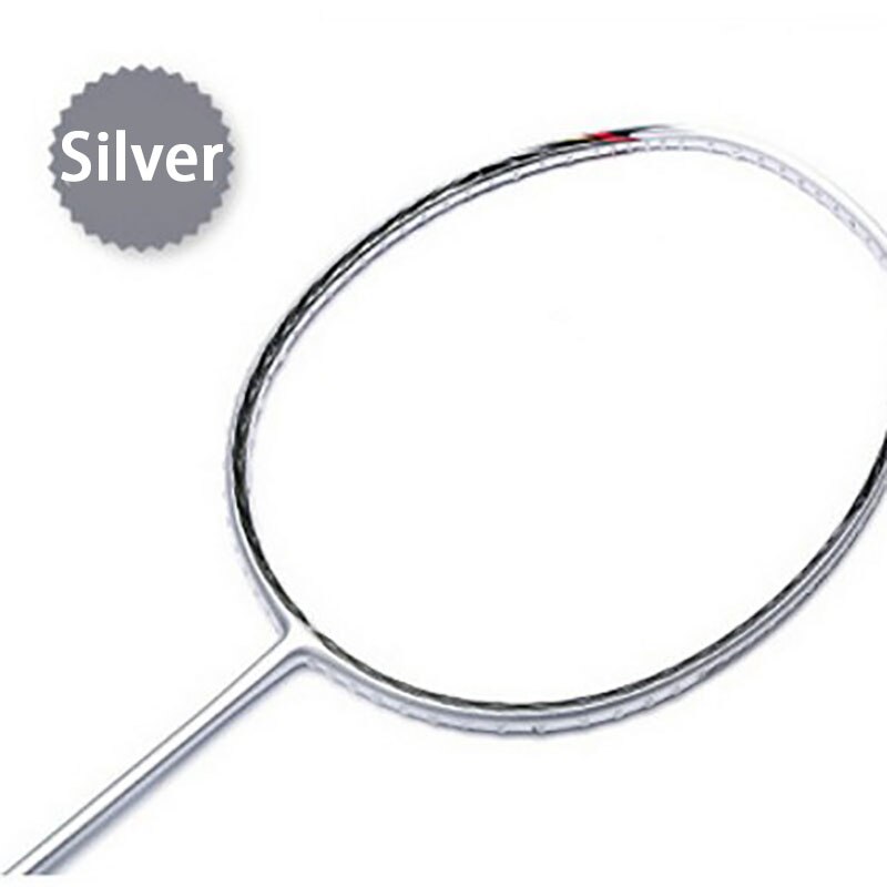 5U Badminton Racket Carbon G4 Ultralight Offensive Defensive Badminton Racket Racquet Training Sports With Bag: Silver
