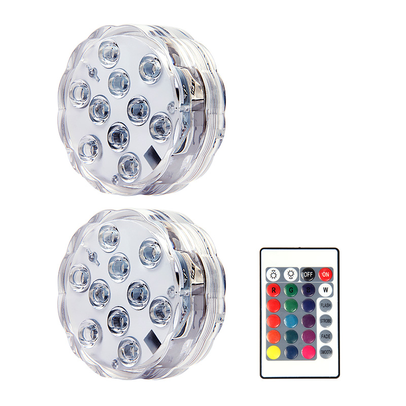 Lampe de Nuit Sous-marine à 10LED RGB SubSN, Luminaire à Piles, Idéal pour un Jardin, une Piscine, un Vase ou une ixde Mariage: Rouge