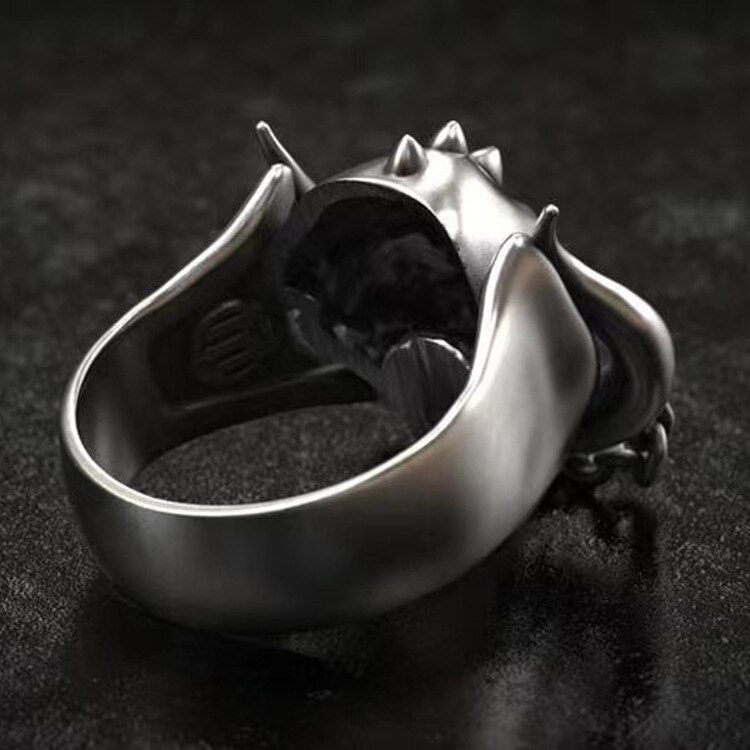 Vrouwen Ring Punk Motorfiets Stijl Zwart Overdreven Schedel Spook Hoofd Ring Unisex Sieraden Voor Mannen