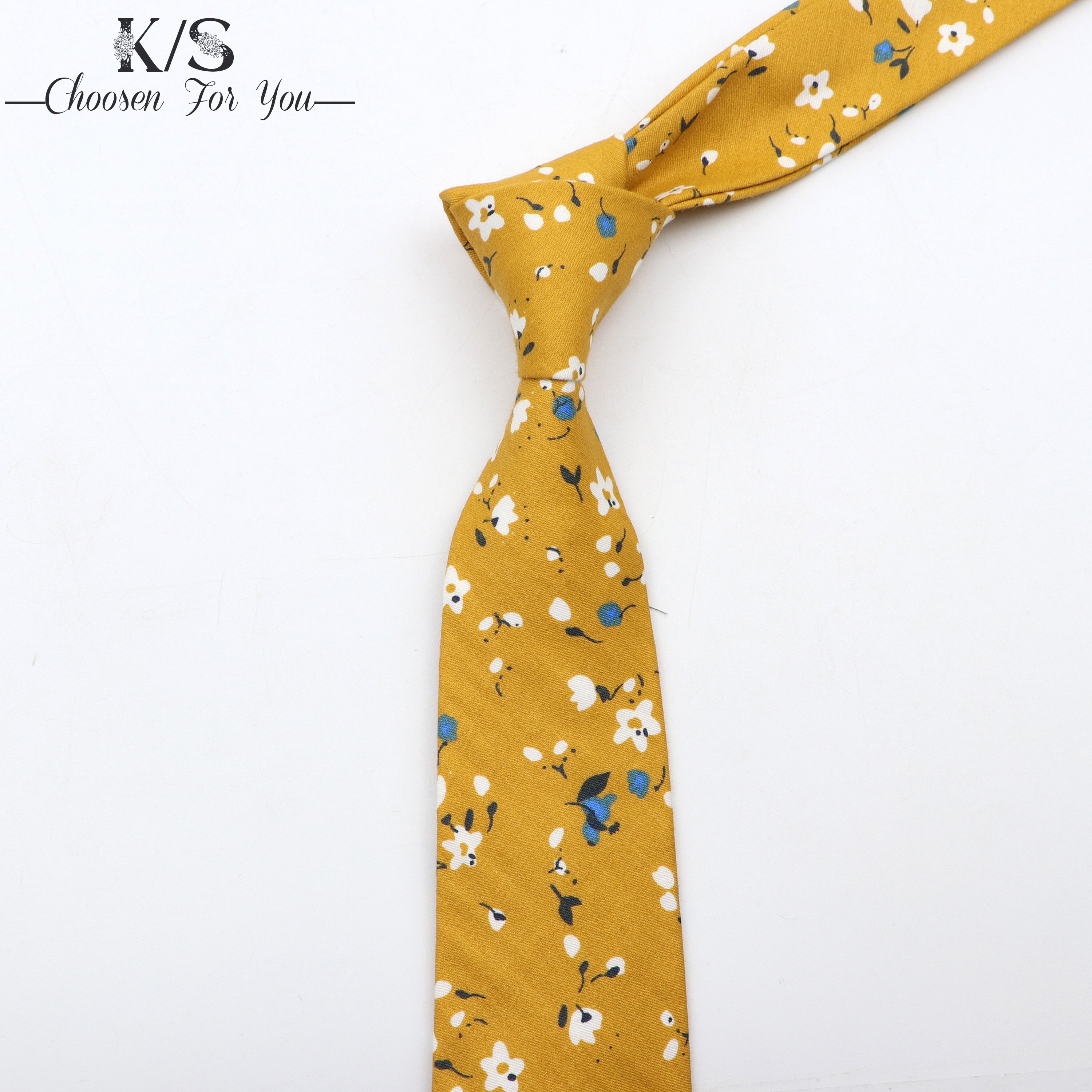 Gravata floral 100% algodão para homens, amarelo, vermelho, azul, flor, 6cm, uso diário, skinny, azul marinho, para casamento, gravatas para festa, presentes