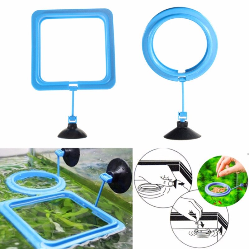1pcs Fish Feeding Aquarium Fish Tank Ring Feeder Station Floating Food Water Plant Buoyancy Circle Feeding Ring Aquarium Fish