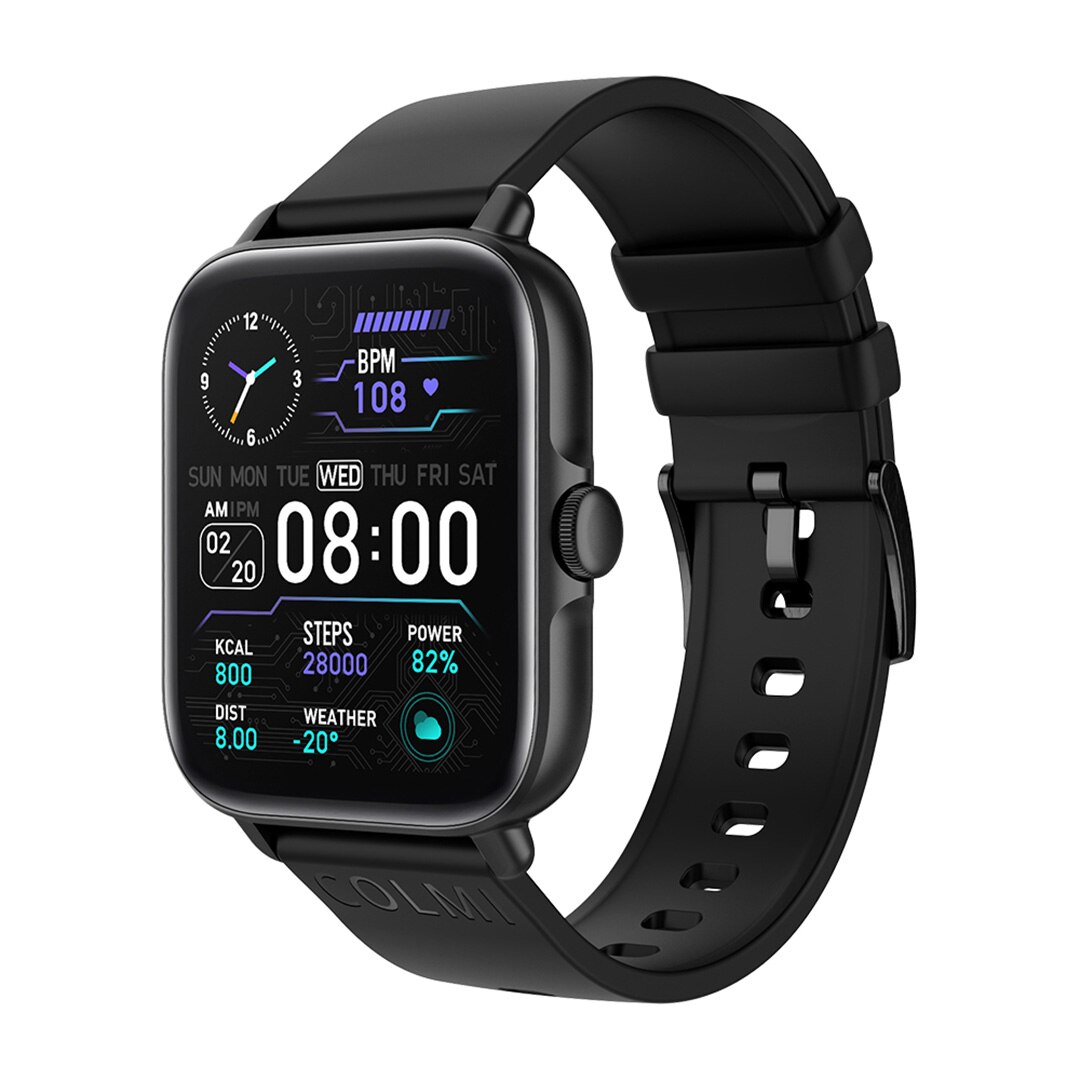 Colmi 2022 P28 Plus Smartwatch Mannen Bluetooth Antwoord Gesprek IP67 Waterdicht Smart Horloge Vrouwen GTS3 Gts 3 Voor Android Ios telefoon: Black