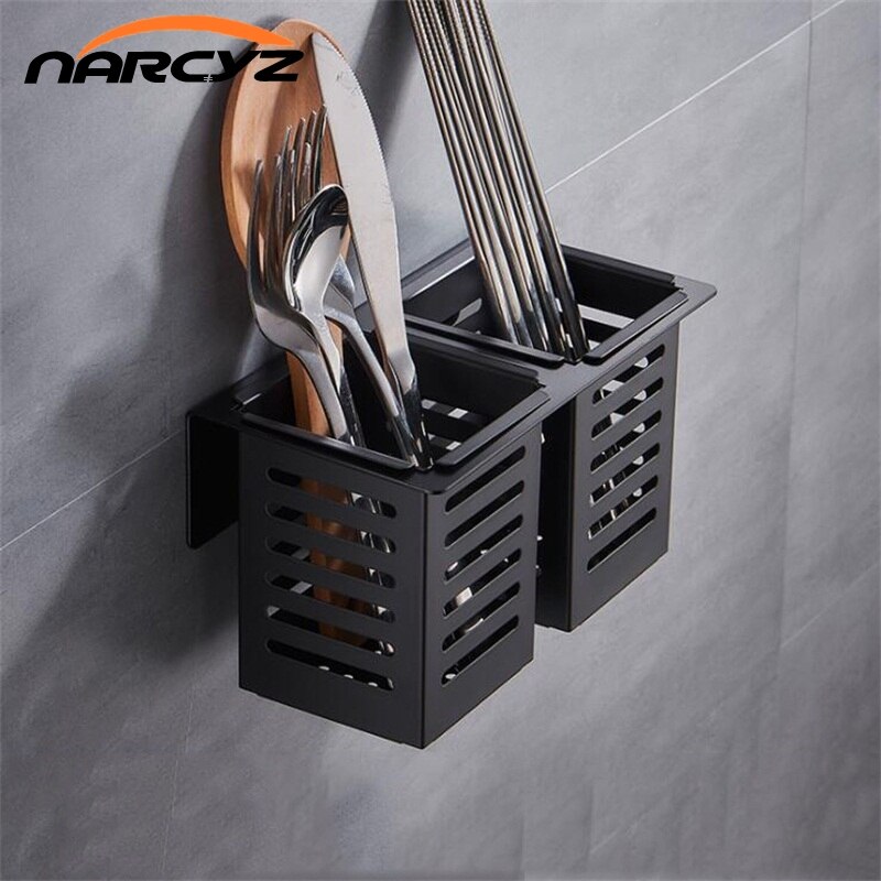 Shelf 304 Stainless steel wall-mounted chopsticks chopsticks drain rack chopsticks cage household kitchen spoon storage 9247K