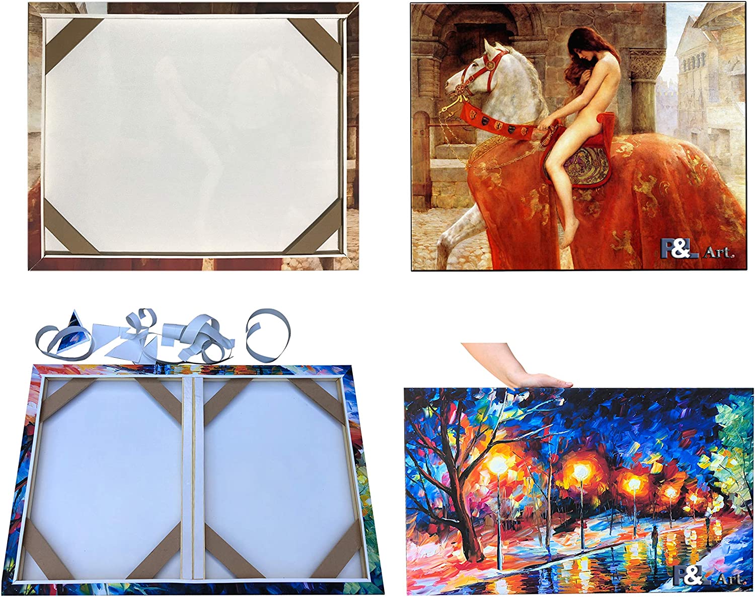 DIY Solid Blank Wood Canvas Frame Kit 16 x20 Inch for Oil Painting Wall Art Wooden Art Frames for Paintings Canvases