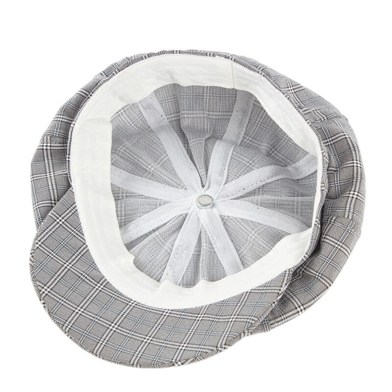 Octagonal cap Cotton and linen Octagonal cap for lady Autumn Winter Unisex lattices line elegance Newsboy cap