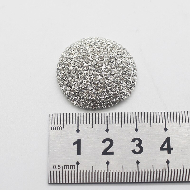 Mode 30 Mm Ronde Shiny Crystal Volledige Diamant Knop Metalen Duurzaam Diy Naaien Accessoires Decoratie