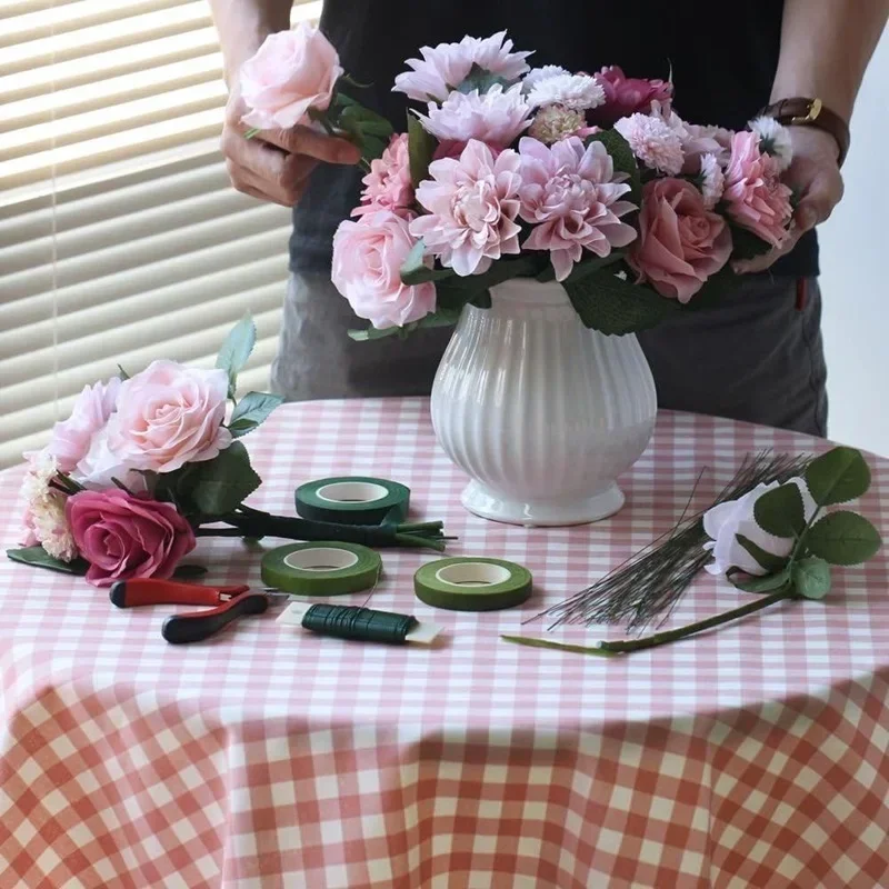 20/1 Rollen grünes Blumenstrauß-Blumenbänder, selbstklebendes Staubblatt-Geschenkpapier, DIY-Blumen-Dekor für Floristen, Hochzeit, Party-Requisiten