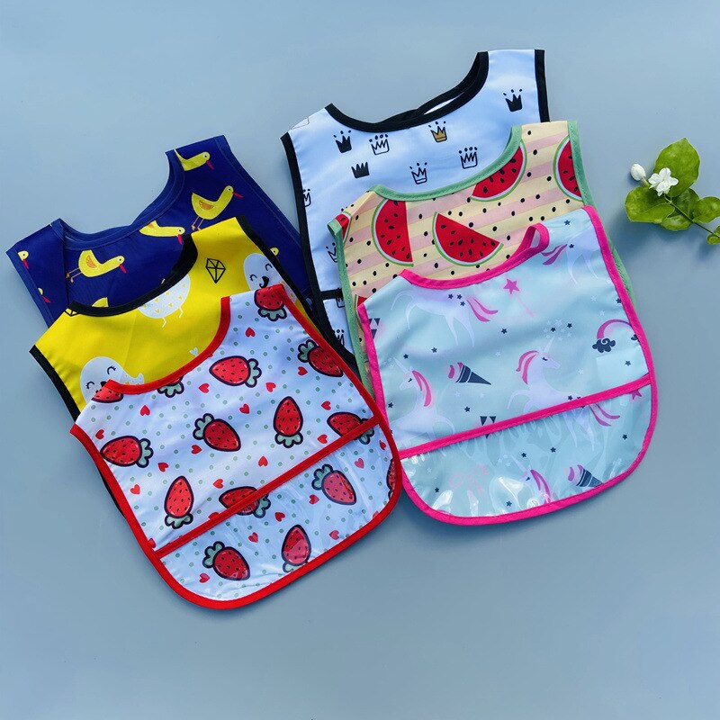 Baby Essen Wasserdichte Tuch Lätzchen mit Tasche Cartoon Weichen Speichel Handtuch Fütterung Bib Atmungs Bib Kinder Junge und Mädchen Baby lätzchen