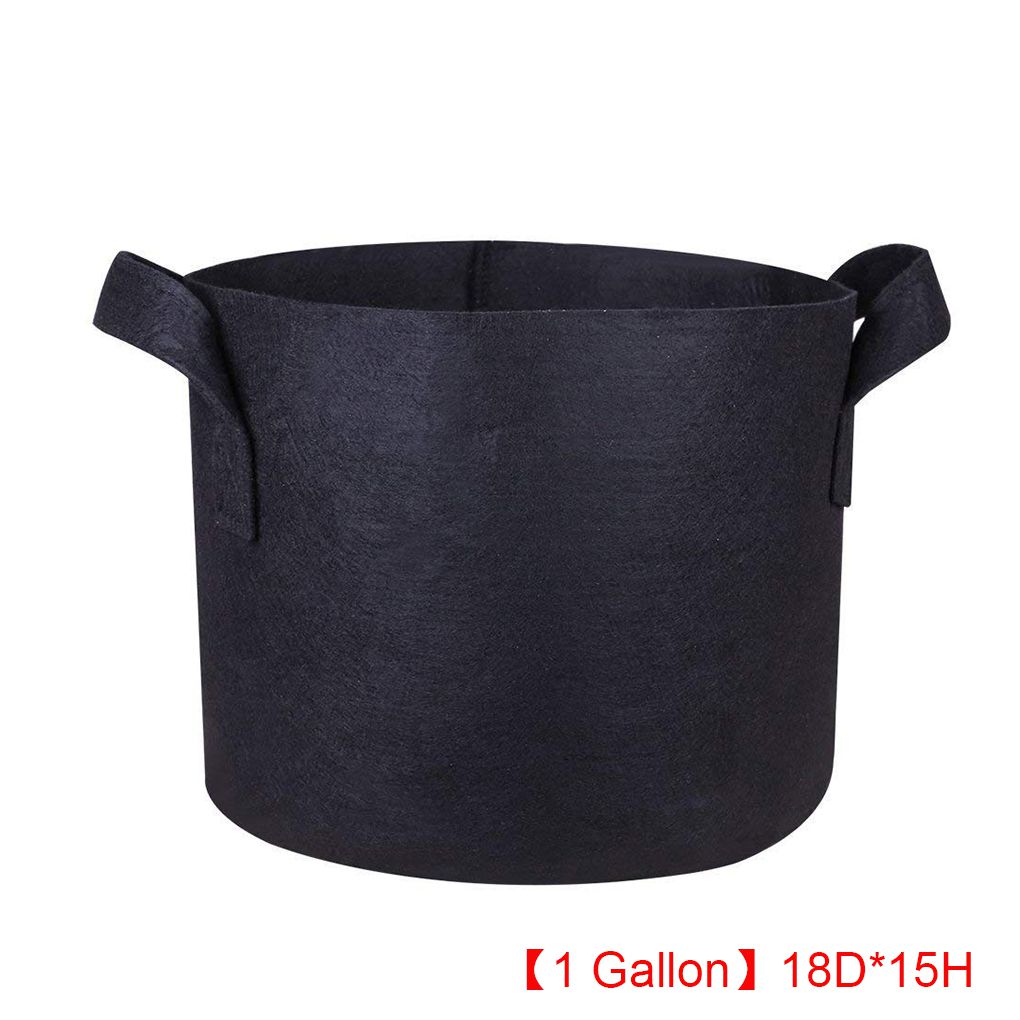 1/2/3/5/7 Gallon Hydrocultuur Zwart Planten Grow Bag Tuin Plant Container Bag Stof Ademend potten Plant Pouch Wortel Zak: 1 Gallon 18DX15H