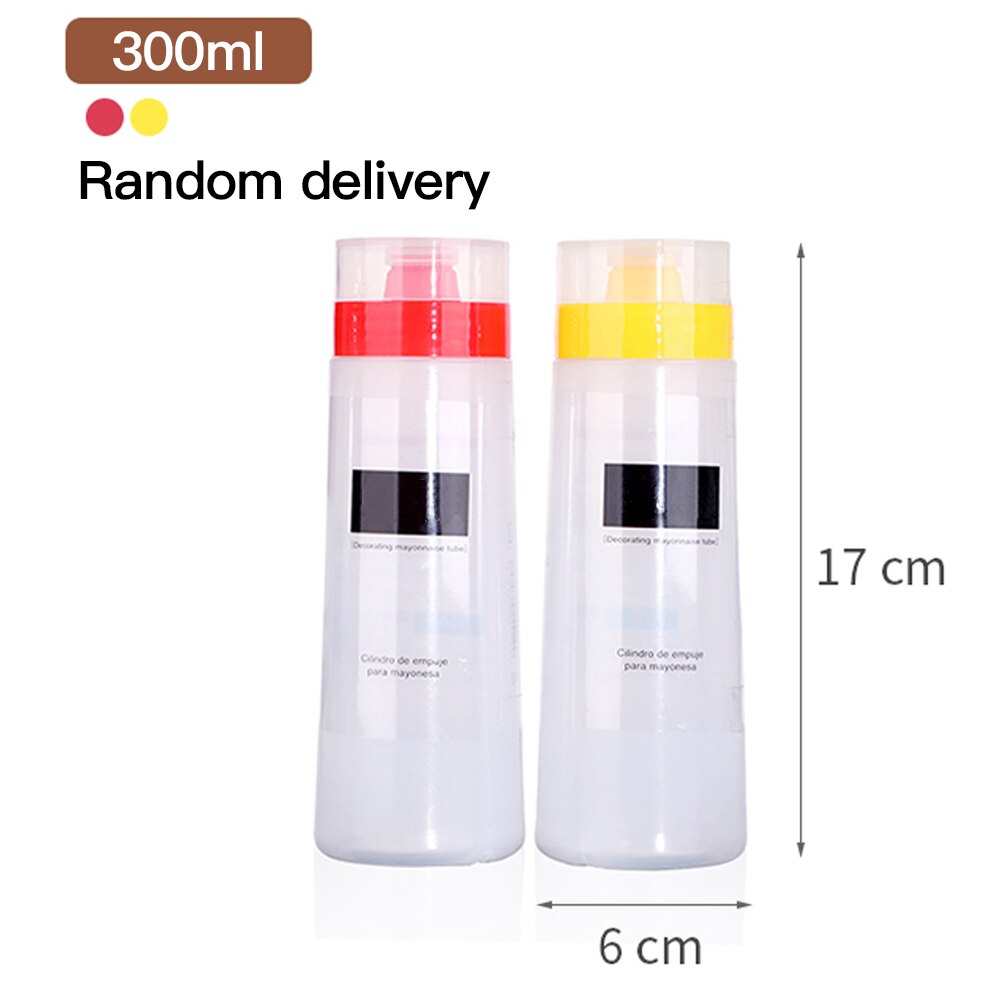 300ML 4 Holes Kitchen Squeeze Condiment Dispenser Mayonnaise Olive Oil Squeeze Dispenser Cruet Kitchen Accessories Tool