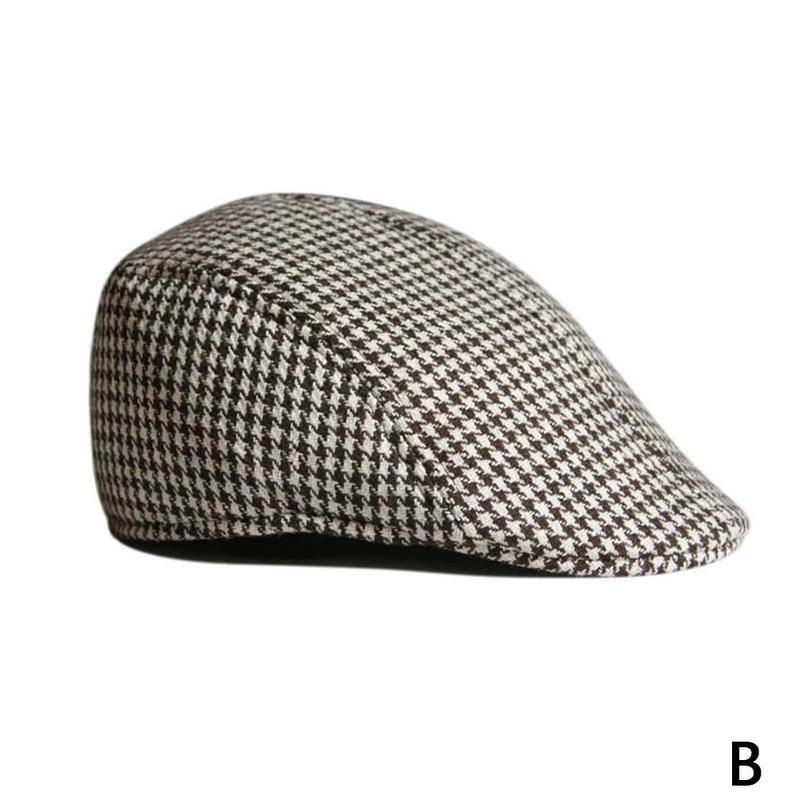 1Pc Peaky Blinders Hoed Katoen Plaid Baret Vintage Tweed Cap Verstelbare Hoed Voor Mannen En Vrouwen Accessoire Lente Peaky blinders Hoed: B