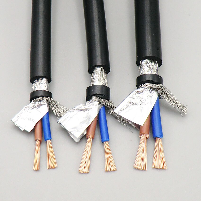 Shielded Sheathed Cable 2, 3, 4 Core 0.3mm² with Pure Oxygen Free Copper Flexible Double Shield Signal Control Wire RVVP