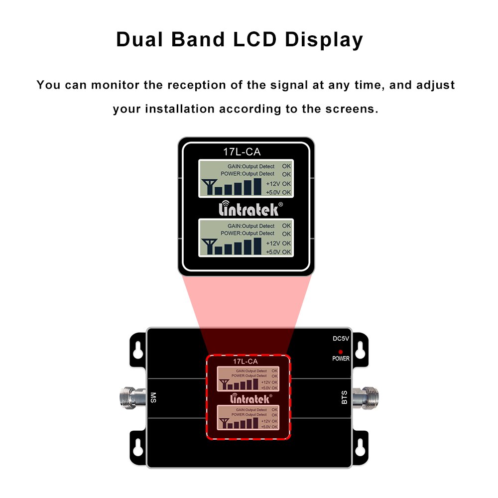 Lintratek 2G 4G 900 1800mhz Doppel Band Signal Booster LCD Anzeige GSM 900mhz LTE DCS Daten 1800 Signal Verstärker Verstärker #6