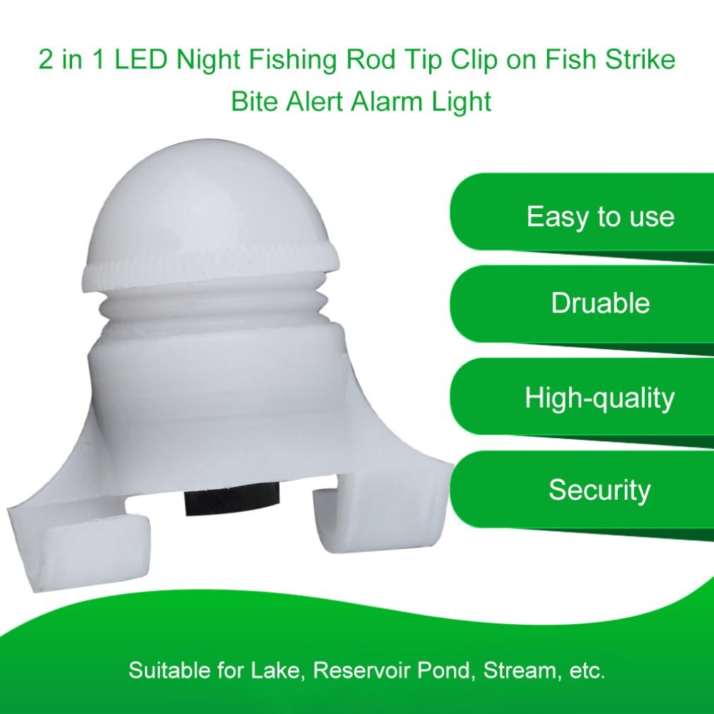 1Pc Portable Led Night Fishing Rod Tip Clip Bite Alert Alarm Licht Outdoor Tool Vissen Licht