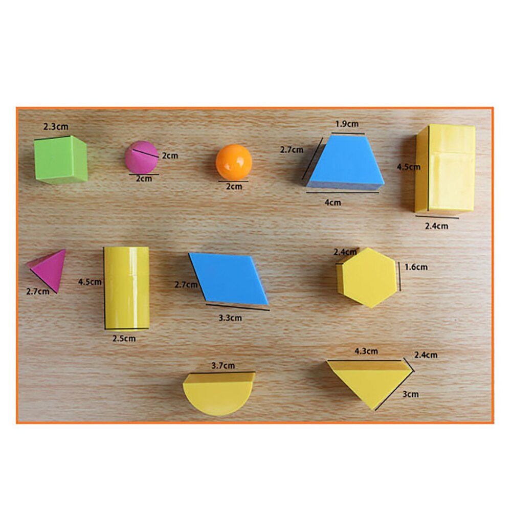 24Pcs Colorful 3D Geometric Solid Colorful Shape Visual Aids Maths Education Student Toy Maths manipulative tool