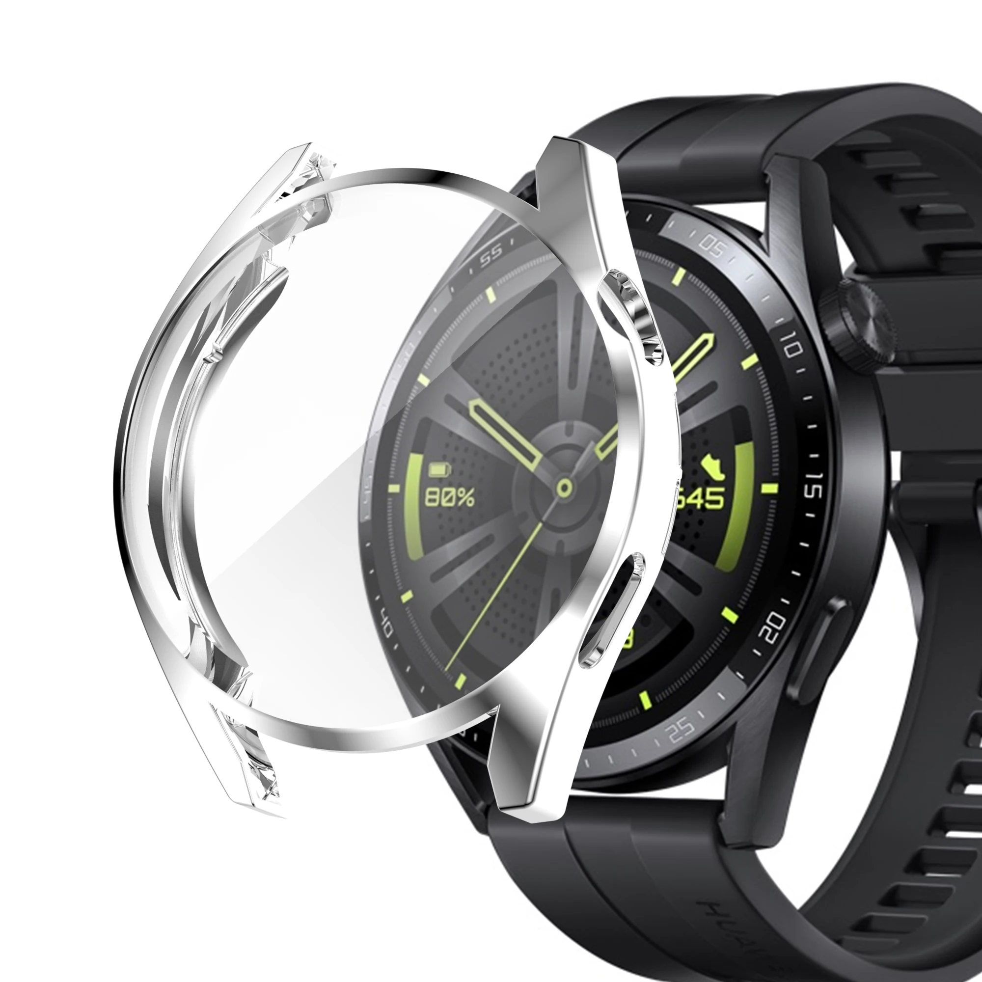 Funda protectora suave para Huawei Watch GT3, Protector de pantalla de 46mm y 42mm, carcasa chapada en silicona para Huawei Watch GT 3/4 41mm