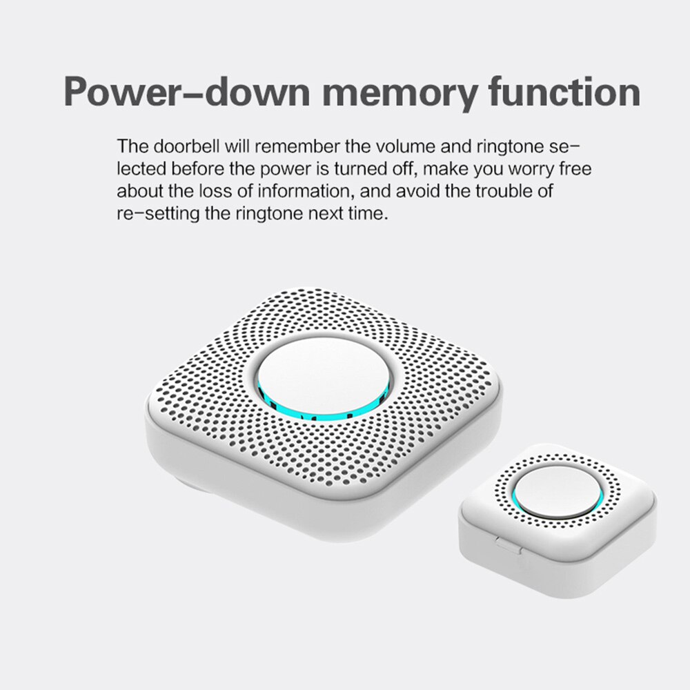 PGST PJ16 Home Security Welcome Wireless Doorbell Intelligent Home Door Bell 36 Songs Smart Chimes Doorbell Alarm LED light