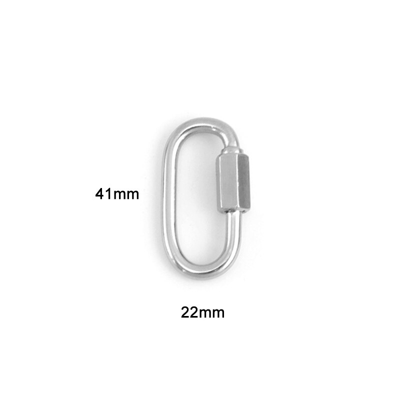 Edelstahl Schraube Klettern Getriebe Karabiner Schnell Links Sicherheit Snap Haken für Luxus Hängen Ketten Anhänger Schmuck Machen: Runway22x41-steel