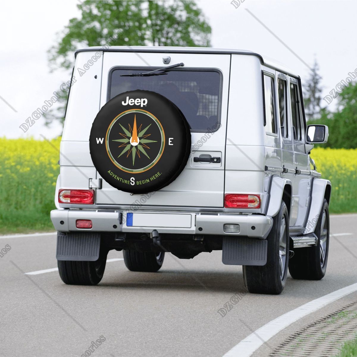 Kompass, Ersatzradabdeckung, individuelles Abenteuer, Anfang hier, Reifenschutz, Anhänger, Wohnmobil, Reise, Anhänger, Radschutz