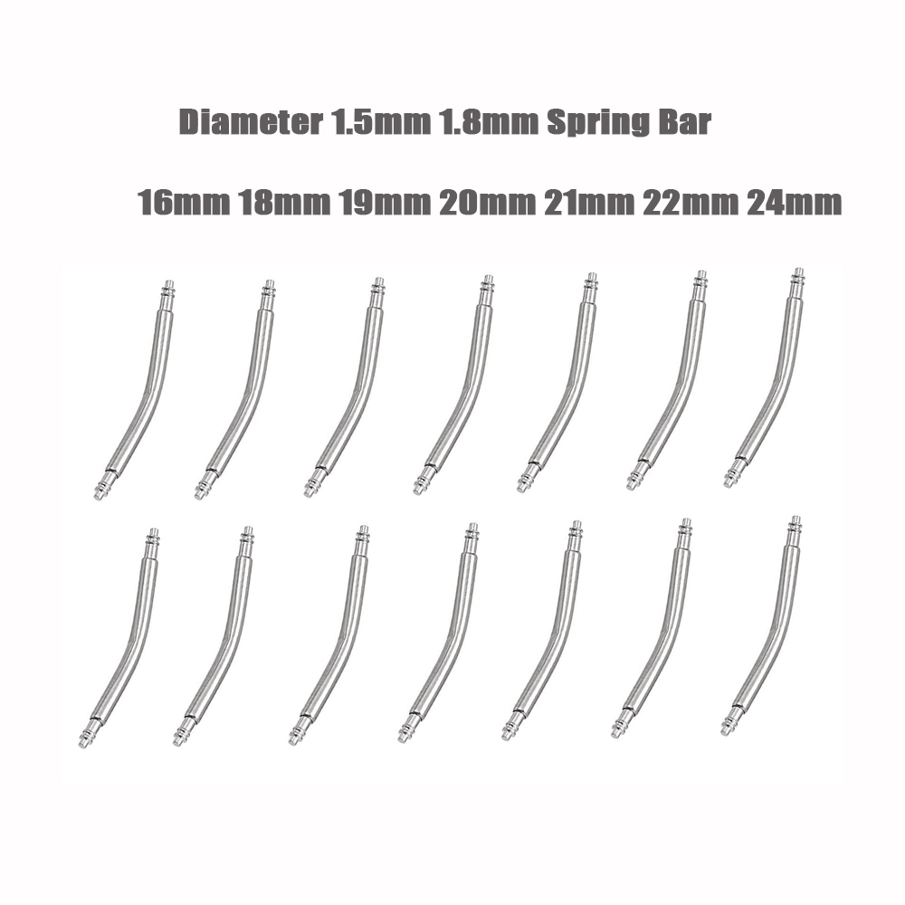 8 Pack Gebogen Horloge Band Pinnen Toolkit 4 Stuks 1.5Mm Diameter 4 Stuks 1.8Mm Diameter Gebogen Horloge Lente Bars Horloge Armband Links