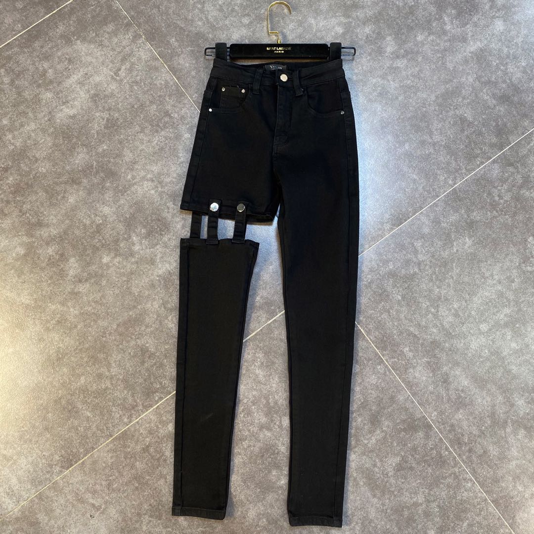 DEAT-pantalones vaqueros largos de cintura alta para mujer, Vaqueros largos de tubo, ropa de calle, MK110, otoño y primavera, 2022: l