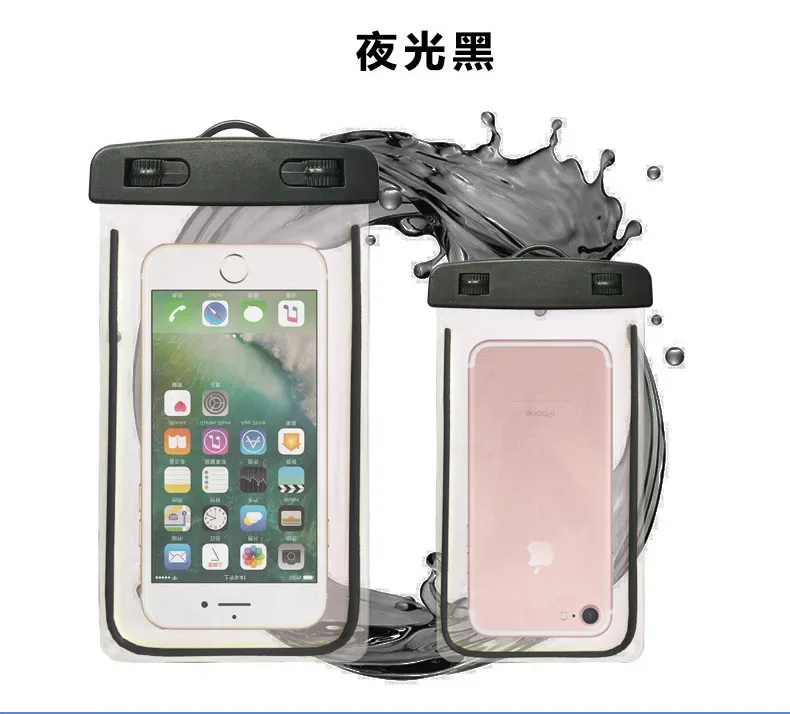 Summer Luminous Waterproof Pouch Swimming Gadget Beach Dry Bag Phone Case Cover Camping Skiing Holder For Cell Phone 3.5-6.5Inch: SKY BLUE