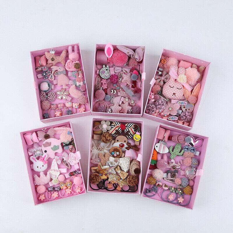 Baby Accessories Kids Girls Hair set Hair Clips Barrette Hairpin 24-piece Set Hair Accessory Box Bowknot