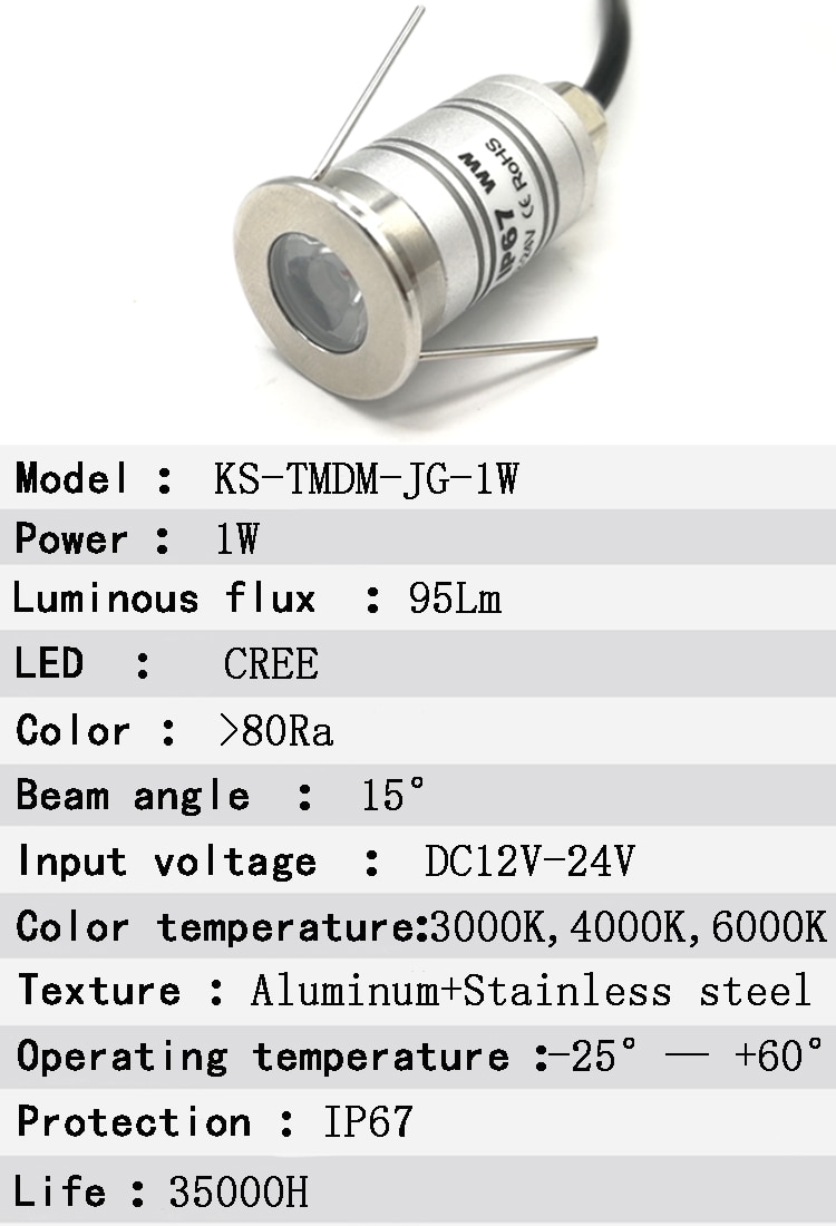 1w inground led däckslampa underjordisk lampa 12v spotlights  ip67 vattentät utomhus trädgård landskap gångväg golv begravd belysning
