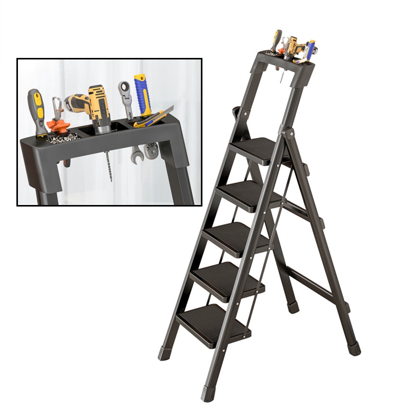 Carbon Steel Folding Ladder Multifunction Ladder 3/4 Step Ladders Kitchen Stairs Portable Step Stool Platform Ladder