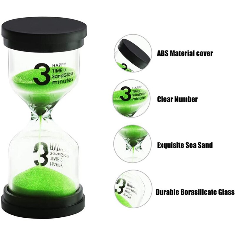 Sand Timer,6 Pieces Hourglass Sandglass Timer 1Min / ins / 5Mins / 10Mins / 15Mins / 30Mins for Games Classroom Home
