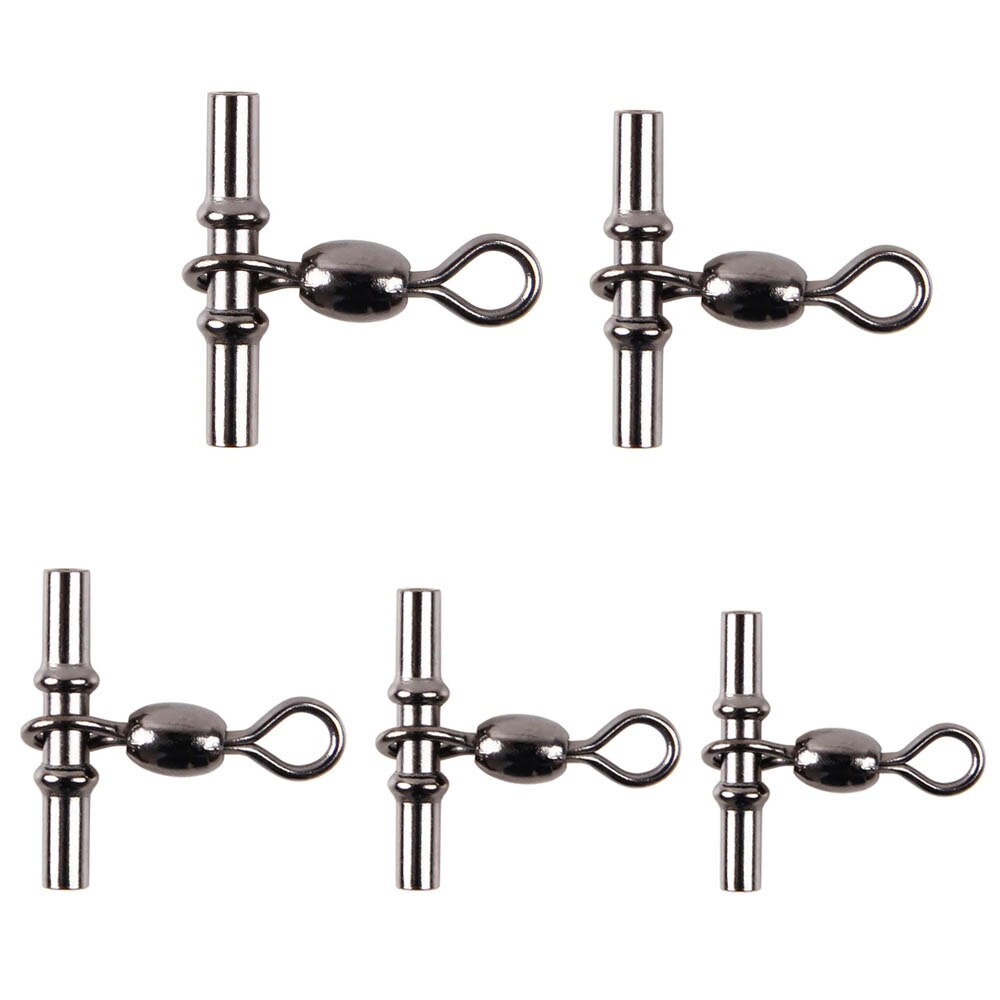 70Pcs 3 Way Cross Line Barrel Fishing Swivels Deep rig Crimp sleeves Crane Swivel Brass Fishing connectors Tackle