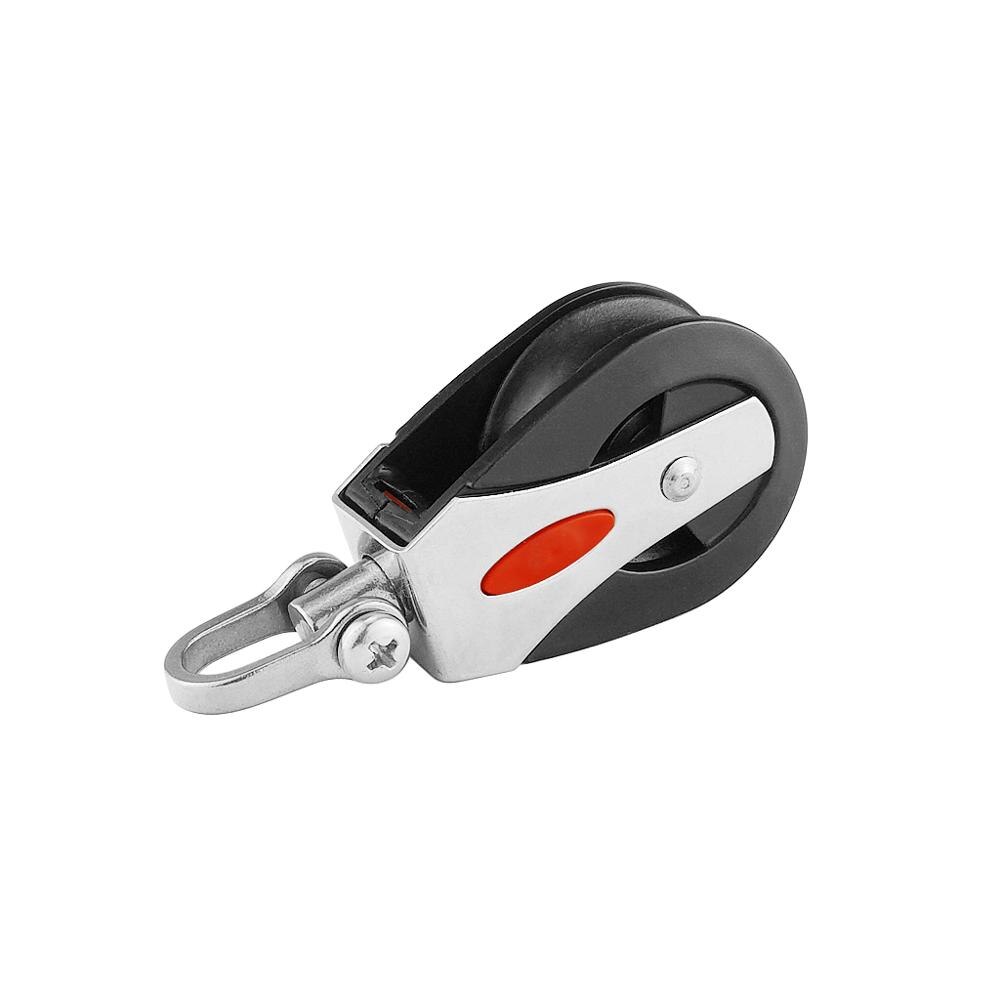 1500Lbs Load Capacity Sheave Block Universal Head Single Pulley Swivel Sailboat Plain Bearing Block Rope Runner Boat Accessories