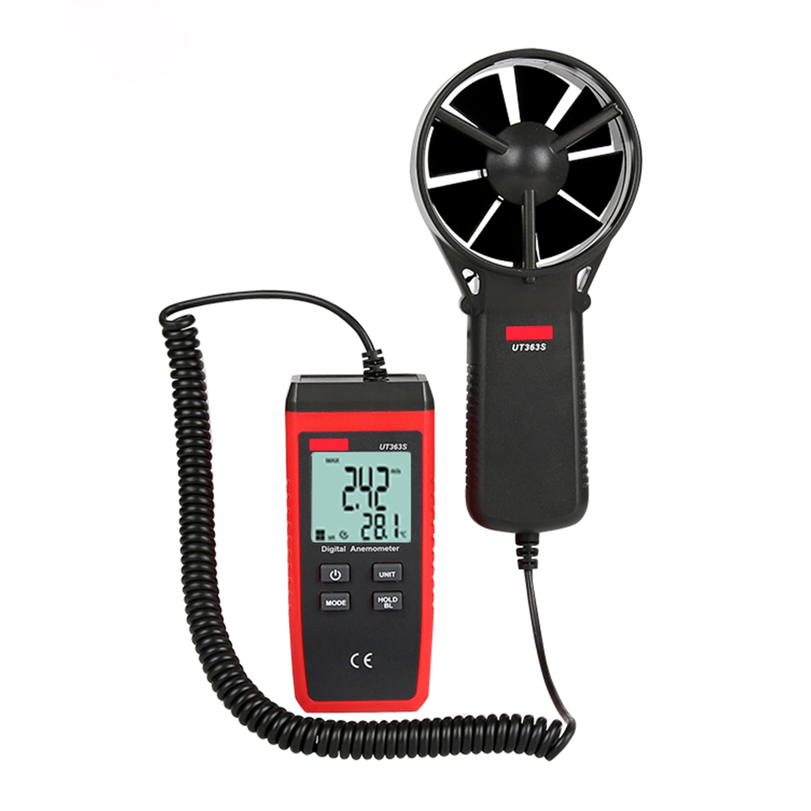 Handheld Anemometer Measures Air Conditioning Outdoor Wind Speed Temperature Volume Tester Instrument Sensing High Precision