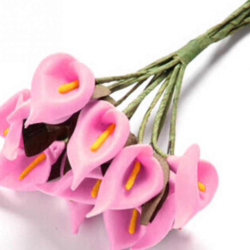 12pcs hoofd/set Kunstmatige Bloemen 8 Kleuren Calla Bridal Bruiloft Decoratie Boeket Hoofd PE Real Touch Kunstmatige bloem: 1