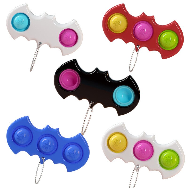 Adult Child Mini Push Bubble Sensory Toy Key Chain Autism Needs Squishy Stress Reliever Toys Funny Anti-stress Fidget Its