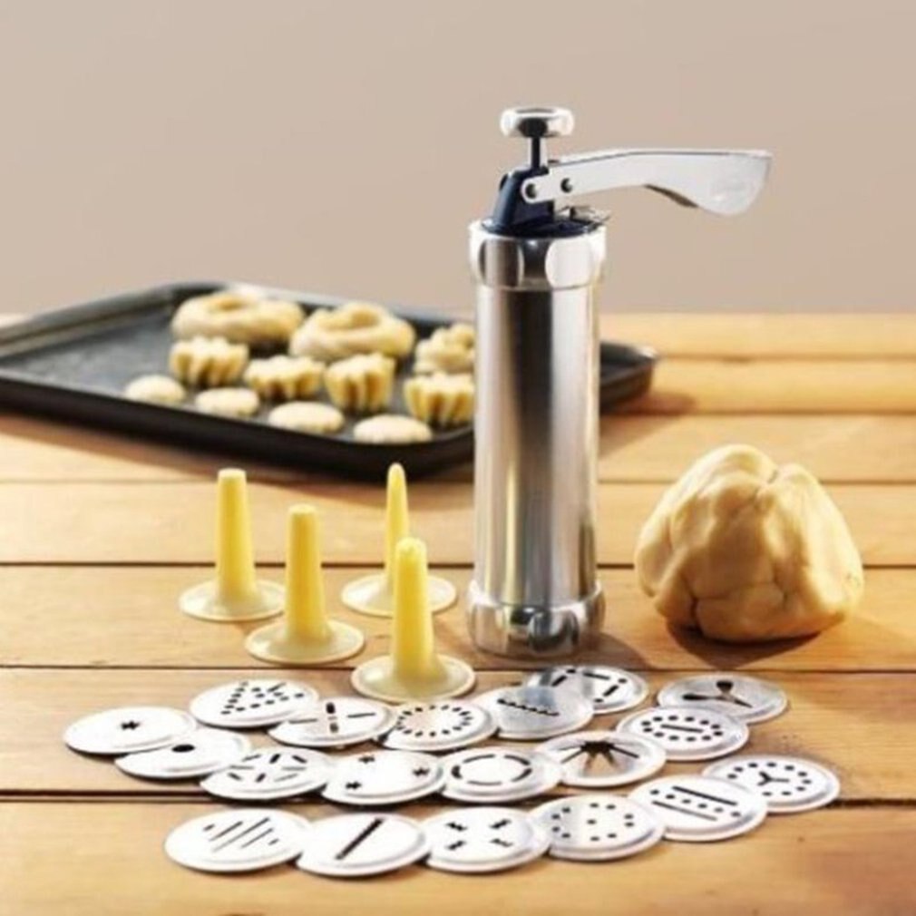 Boterkoekvorm pistool decoratiepistool aluminiumlegering vat koekjesmachine praktische keuken bakgereedschappen