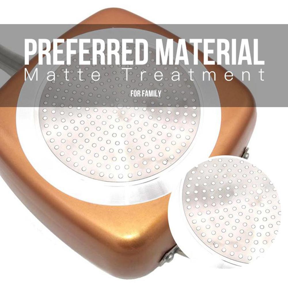 4PCS Ceramic Non-stick Aluminum Alloy Red Copper Square Pan Set With 10 Inch Deep Square Fry Pan Kitchen Supplies