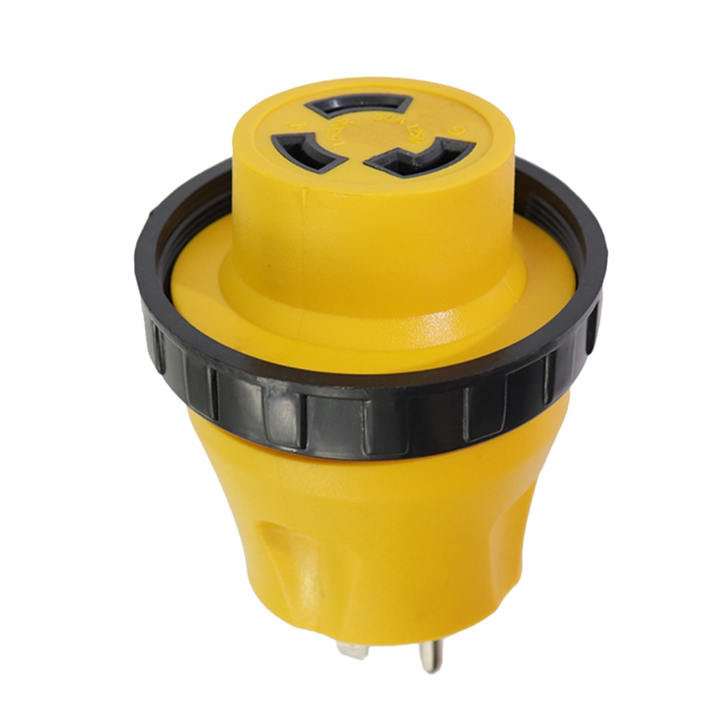 RV Electrical Locking Adapter 15A Male to 30A Female 125V Twist Lock Power Cord Plug Connector for Boat Marine