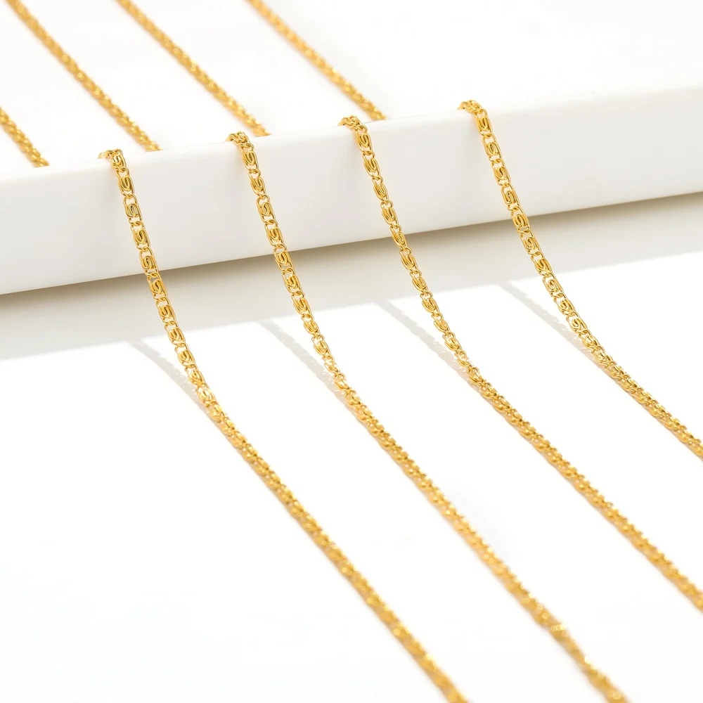 2 meter/parti forgyldt rustfrit stål 2mm brede kæder gør-det-selv smykkekæder til halskæde armbåndsfremstilling fund kæde i bulk