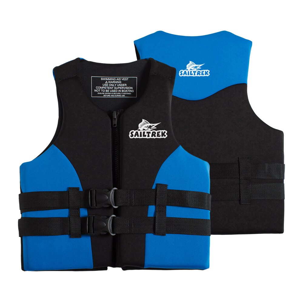 Neoprene Life Jacket Adult Life Vest Water Sports Fishing Vest Kayaking Boating Swimming Drifting Safety Life Vest: Blue / M