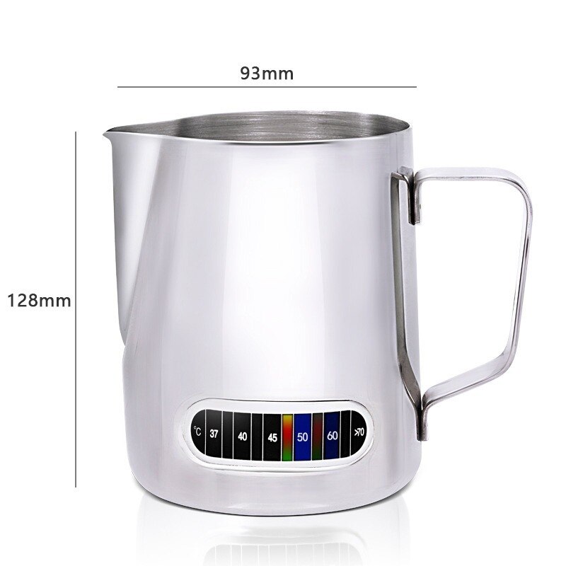 Kaffee Milch Aufschäumen Krug Mit Gebaut-in Thermometer, Edelstahl (20 unzen/600 ml)