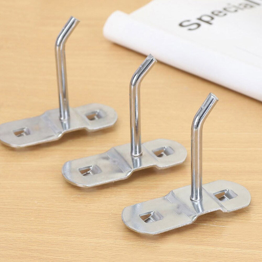 10Pcs Tool Opknoping Haak Metalen Display Rack Metal Winkel Goederen Plank Haken Verdikking Vierkante Gat Plaat Tool Haken Huishoudelijke keuk